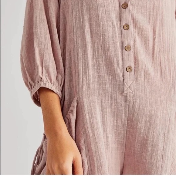 Free People Sunset Flow Romper XS – Textured Cotton Gauze Button Front - Picture 7 of 7